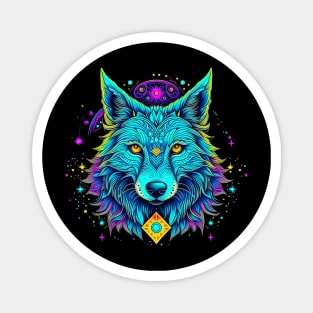 Psychedelic Wolf Magnet